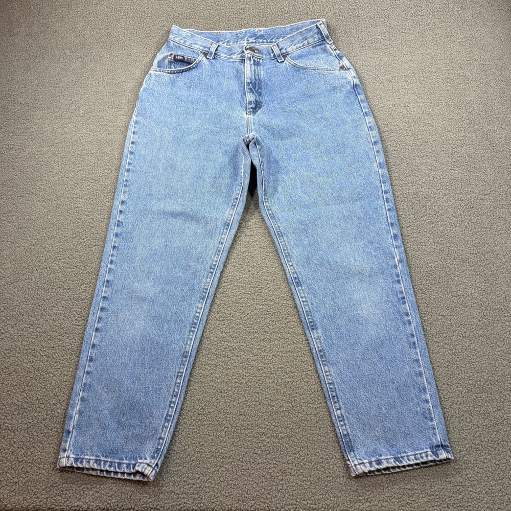 Lee Jeans Womens 10 Light Blue Denim High Rise Tapered Leg Vintage Mom Jeans 90s